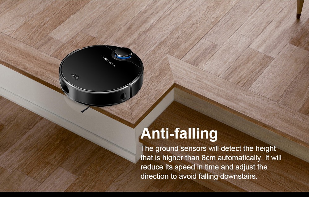 Refurbished Liectroux ZK901 Robot Vacuum Cleaner 3 In 1 Vacuuming Sweeping and Mopping Laser Navigation 6500Pa Suction 5000mAh Battery Voice Control Breakpoint Resume Clean & Mapping APP Control - Black