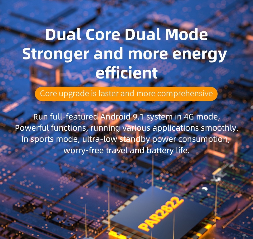 LOKMAT APPLLP 3 MAX Phone Watch 4GB RAM 128GB ROM Android 4G SIM Network GPS Sports Fitness Tracker Dual Camera - Black