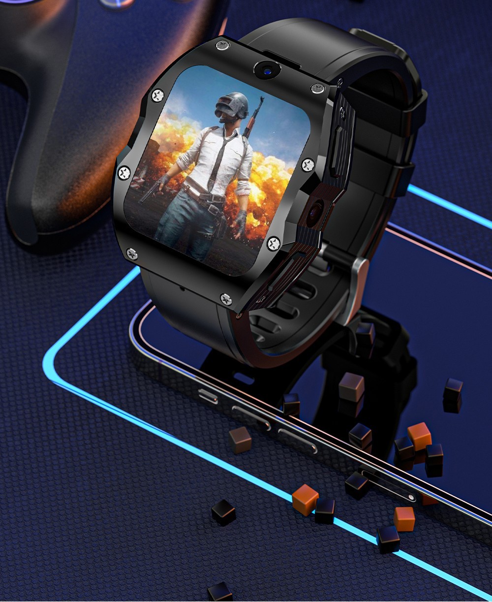 LOKMAT APPLLP 3 MAX Phone Watch 4GB RAM 128GB ROM Android 4G SIM Network GPS Sports Fitness Tracker Dual Camera - Black