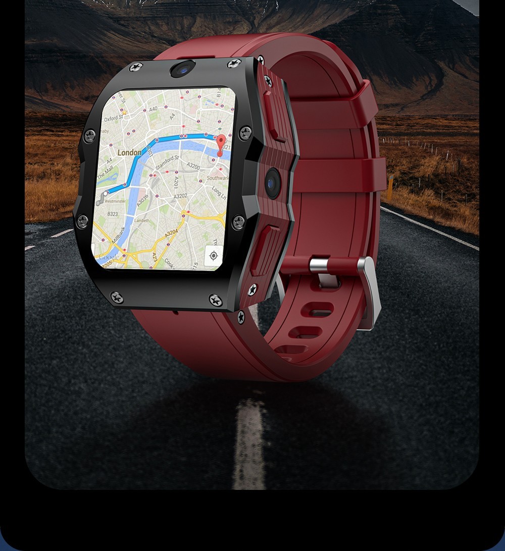 LOKMAT APPLLP 3 MAX Phone Watch 4GB RAM 128GB ROM Android 4G SIM Network GPS Sports Fitness Tracker Dual Camera - Black