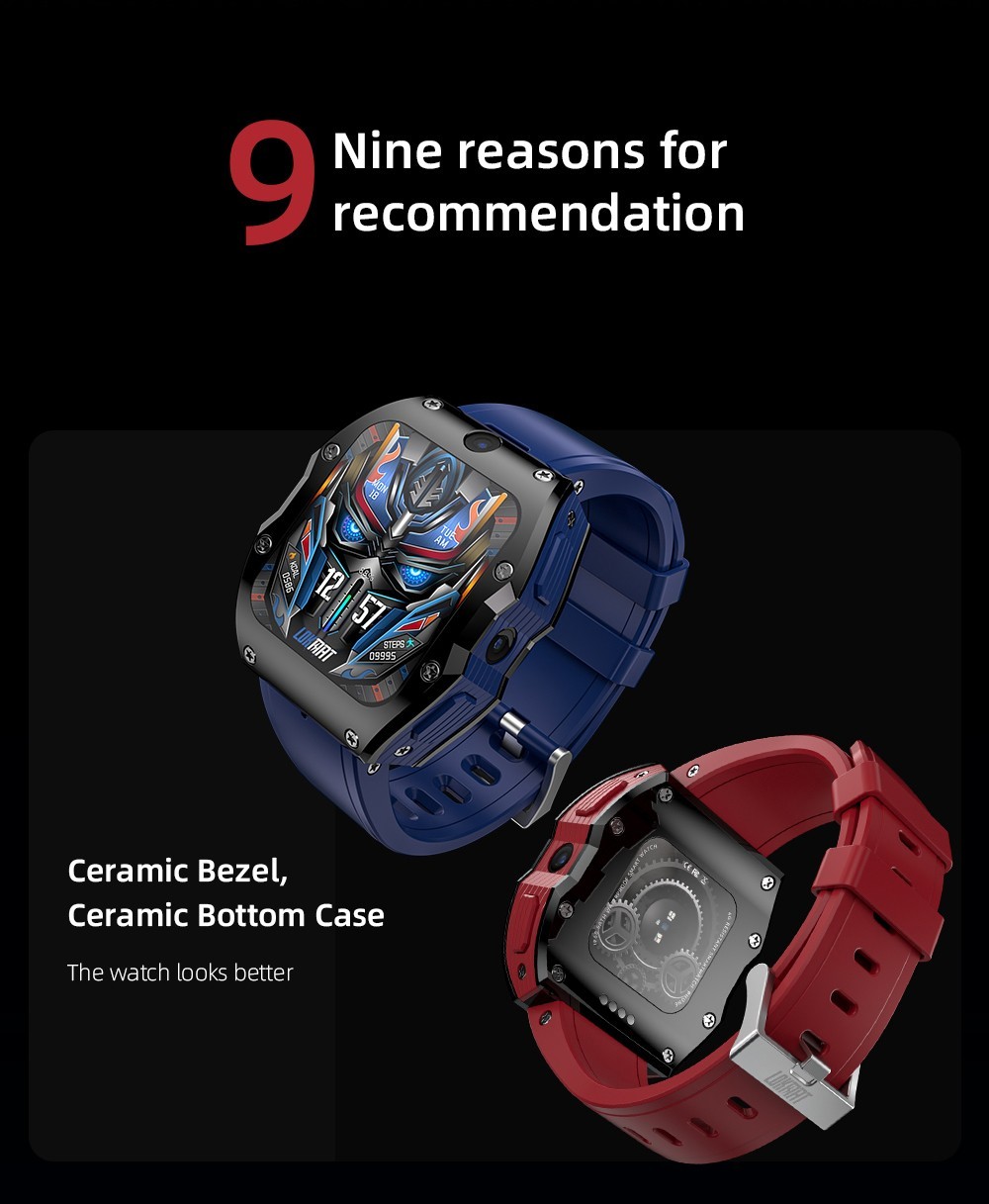 LOKMAT APPLLP 3 MAX Phone Watch 4GB RAM 128GB ROM Android 4G SIM Network GPS Sports Fitness Tracker Dual Camera - Blue