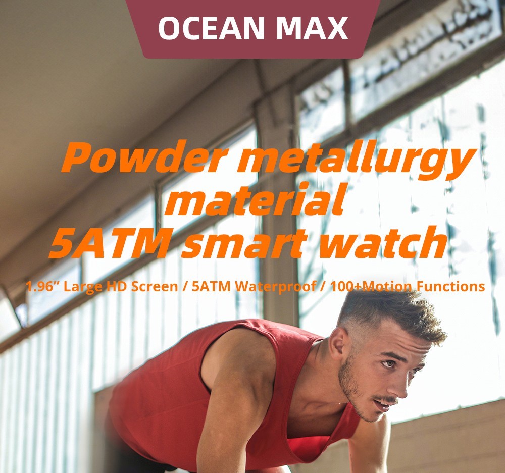 LOKMAT Ocean Max Sport Smartwatch Fitness Tracker Heart Rate, Blood Oxygen Monitor, Bluetooth 5.3 - Black