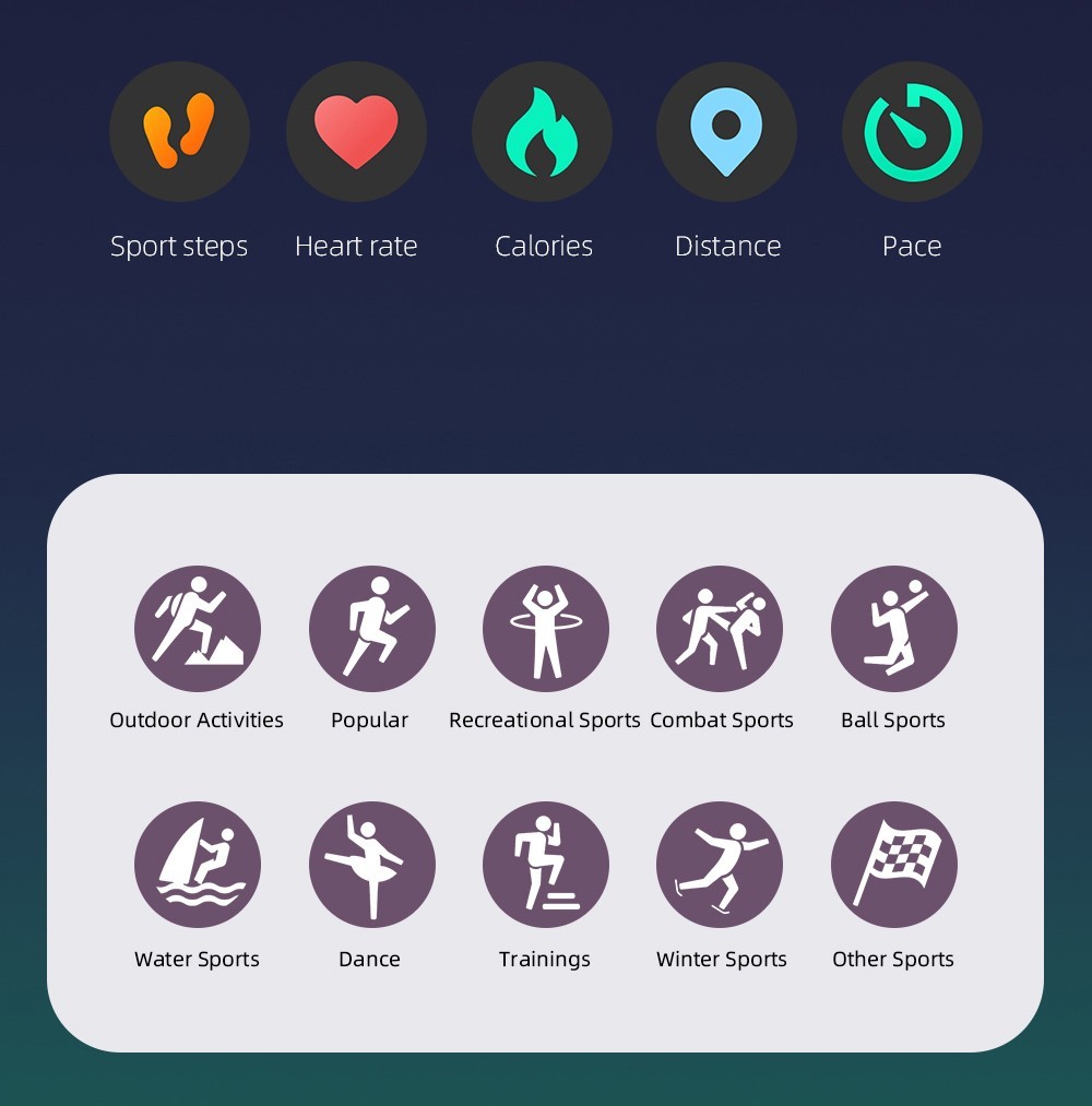 LOKMAT Ocean Max Sport Smartwatch Fitness Tracker Heart Rate, Blood Oxygen Monitor, Bluetooth 5.3 - Black