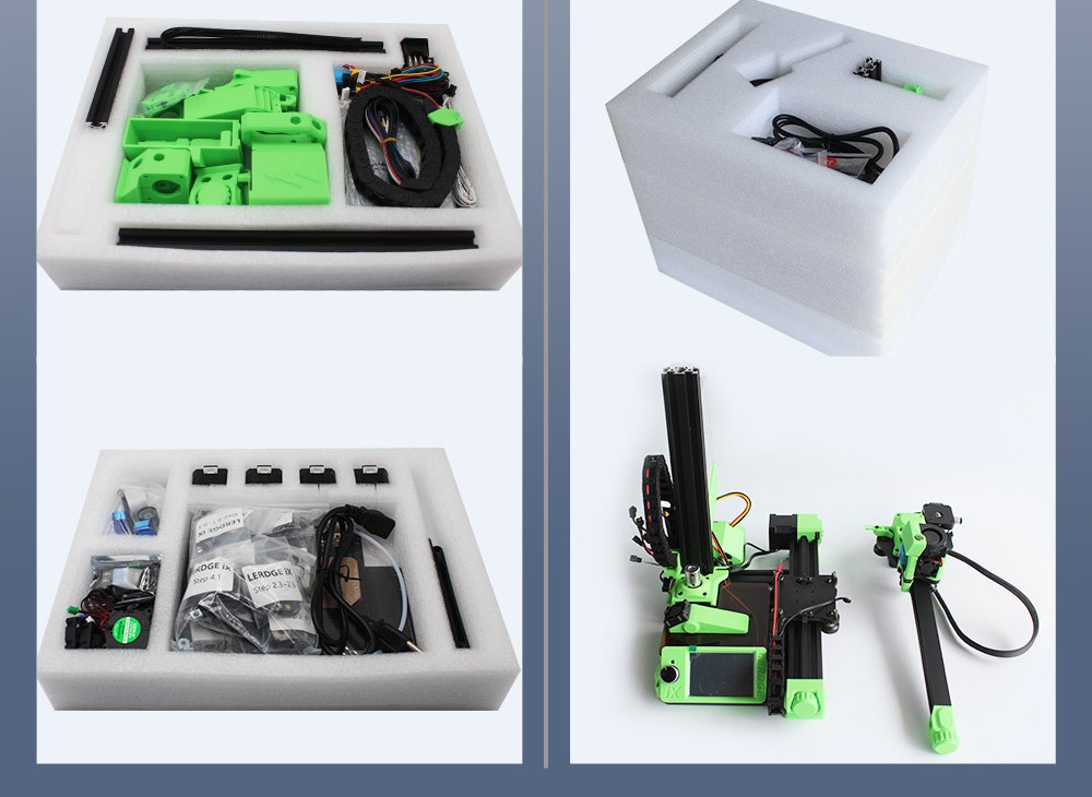 Lerdge iX 3D Printer RTP Version, Pre-Assembly, 0.1mm Printing Accuracy, 200mm/s Printing Speed, PEI Flexible Sheet, 3.5 Inch IPS Touch Screen, TMC2226 Silent Driver, Resume Printing, Full-Metal Extruder, 180*180*180mm, V3.0 Version - Green