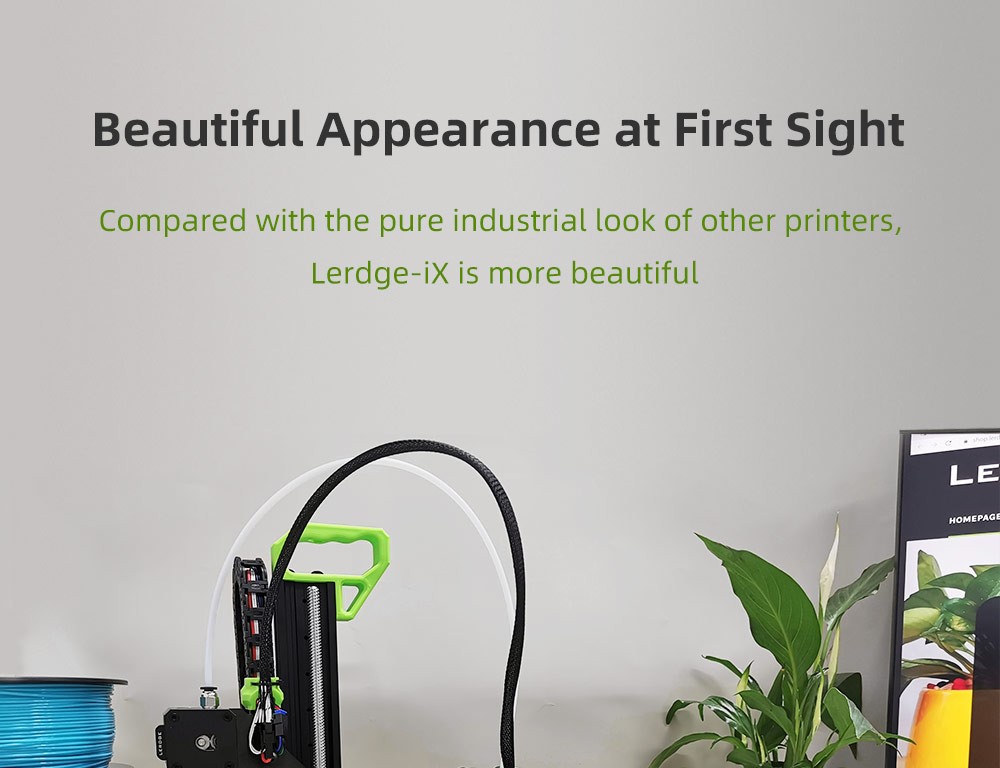 Lerdge iX 3D Printer RTP Version, Pre-Assembly, 0.1mm Printing Accuracy, 200mm/s Printing Speed, PEI Flexible Sheet, 3.5 Inch IPS Touch Screen, TMC2226 Silent Driver, Resume Printing, Full-Metal Extruder, 180*180*180mm, V3.0 Version - Green