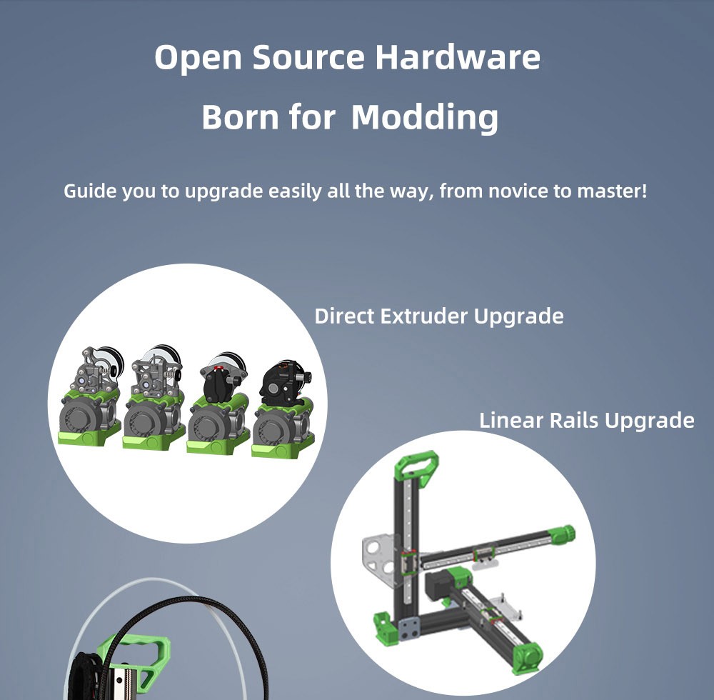 Lerdge iX 3D Printer RTP Version, Pre-Assembly, 0.1mm Printing Accuracy, 200mm/s Printing Speed, PEI Flexible Sheet, 3.5 Inch IPS Touch Screen, TMC2226 Silent Driver, Resume Printing, Full-Metal Extruder, 180*180*180mm, V3.0 Version - Green