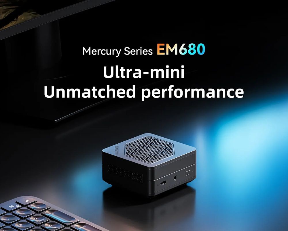 MINISFORUM EM680 Mini PC AMD Ryzen 7 6800U, 16GB DDR5 512GB SSD HDMI 2.1 (4K@144Hz) ×1, USB4 (8K@60Hz) ×2 Windows 11 Pro