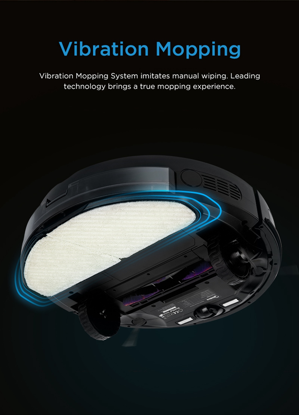 Refurbished Midea M7 Pro Robot Vacuum Cleaner 4000Pa Strong Suction Vibrating Mopping LDS Navigation 5200mAh Battery 150Mins Runtime APP Intelligent Control - Black