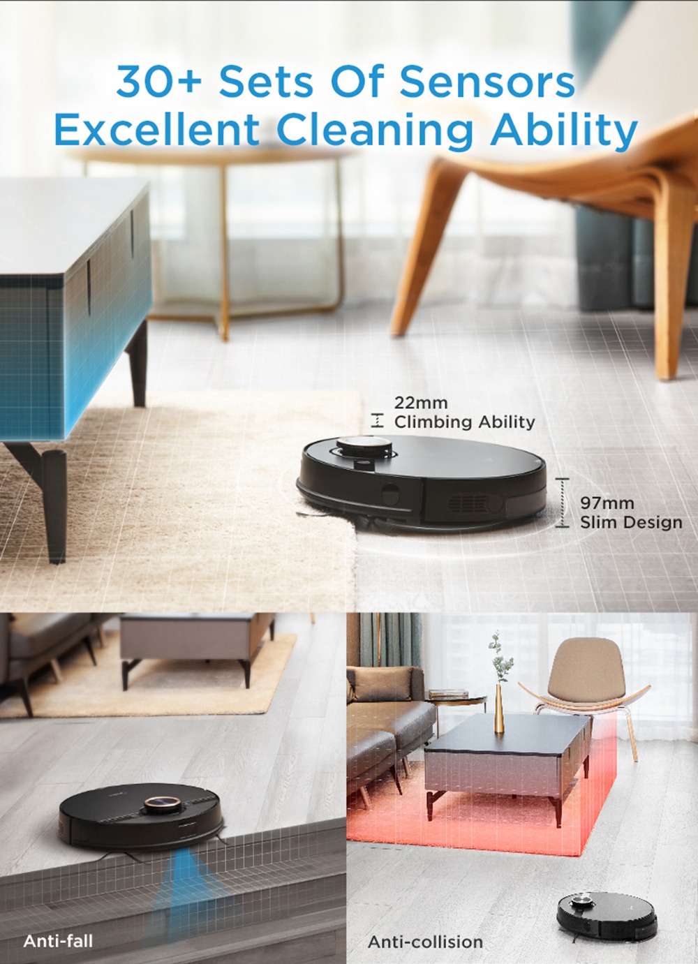 Refurbished Midea M7 Pro Robot Vacuum Cleaner 4000Pa Strong Suction Vibrating Mopping LDS Navigation 5200mAh Battery 150Mins Runtime APP Intelligent Control - Black