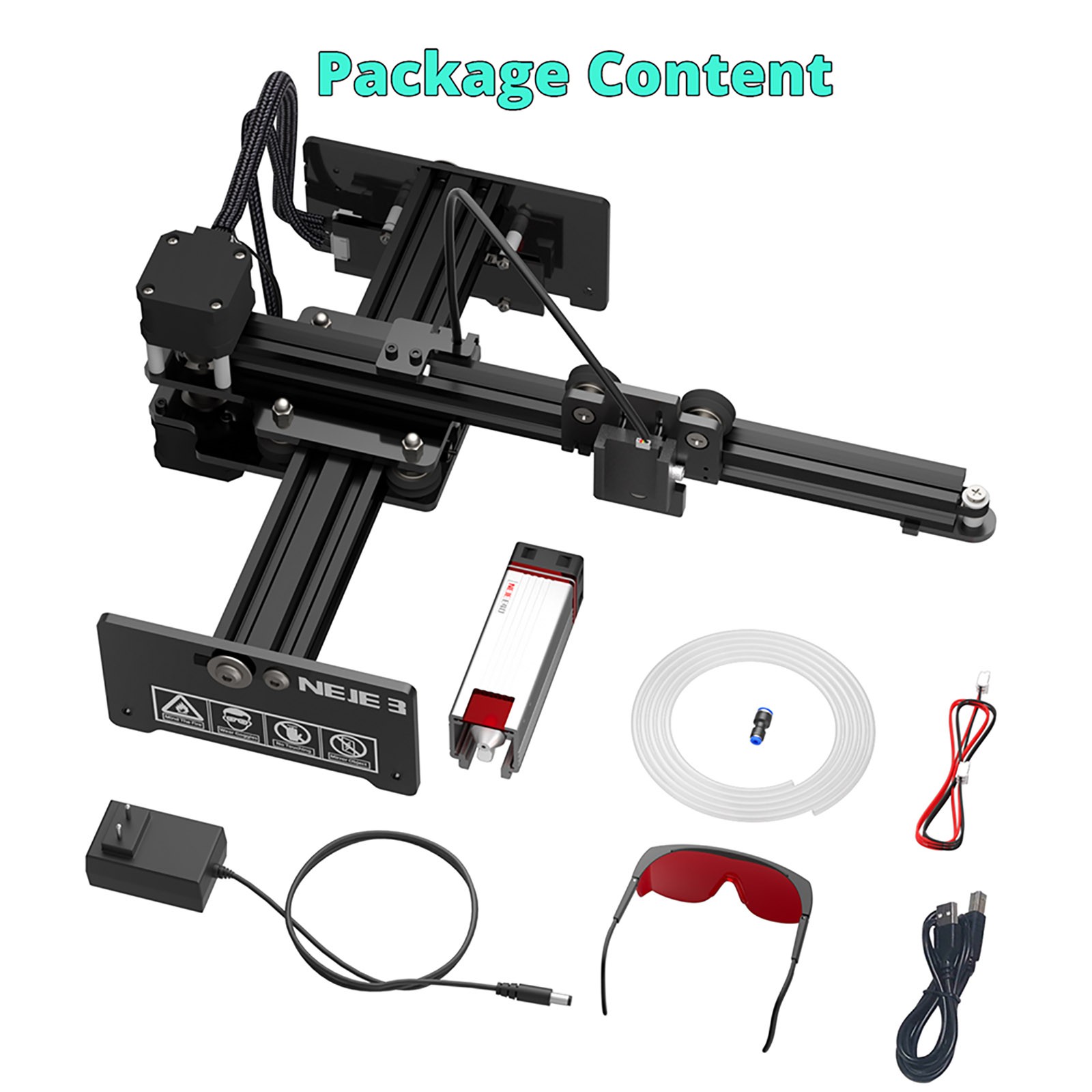 NEJE 3 11W Laser Engraver Cutter, E40 Laser Module, 0.03x0.04mm Focus, Max Printing Speed 400mm/s, Vertical Carving, App Control, 170x170mm