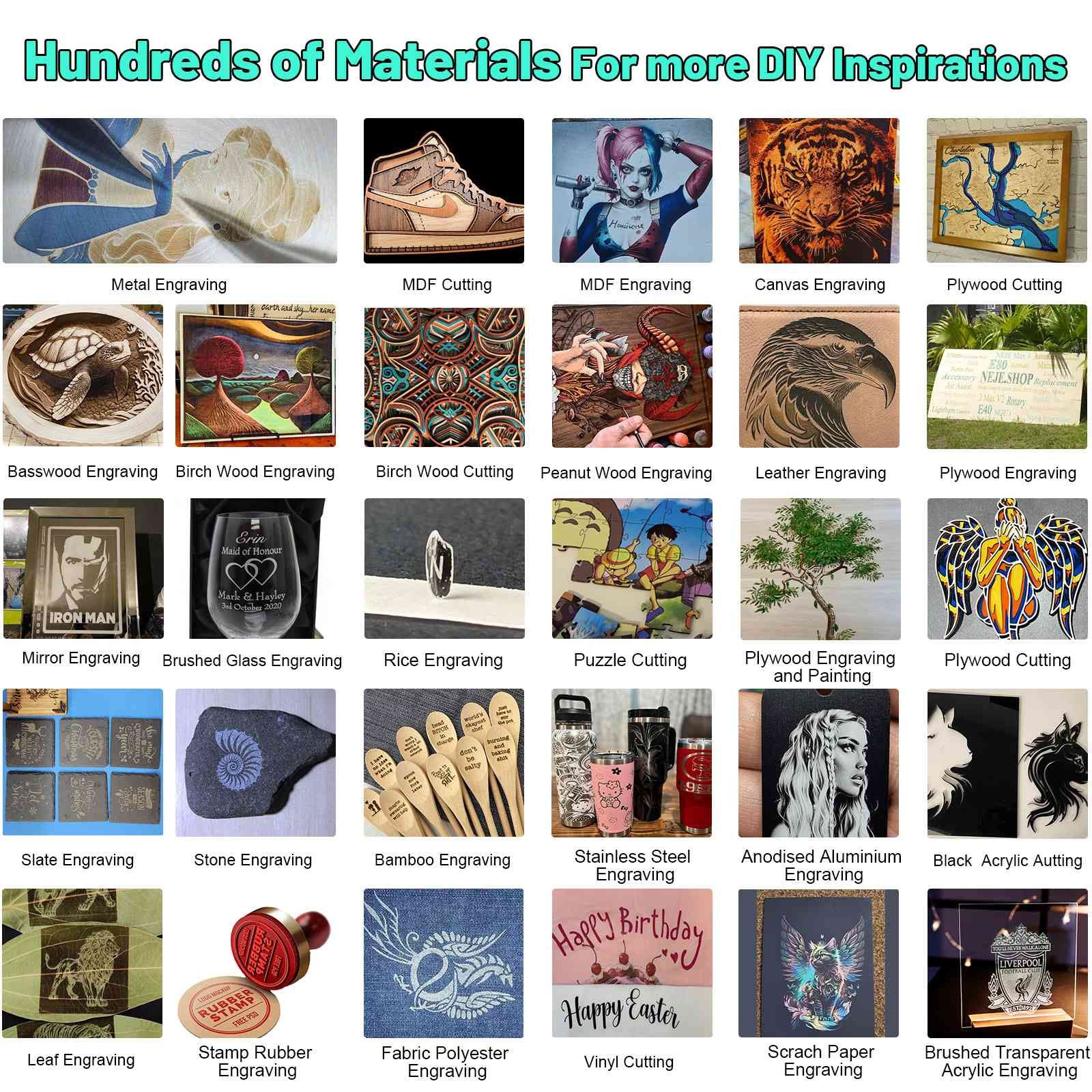 NEJE 3 11W Laser Engraver Cutter, E40 Laser Module, 0.03x0.04mm Focus, Max Printing Speed 400mm/s, Vertical Carving, App Control, 170x170mm