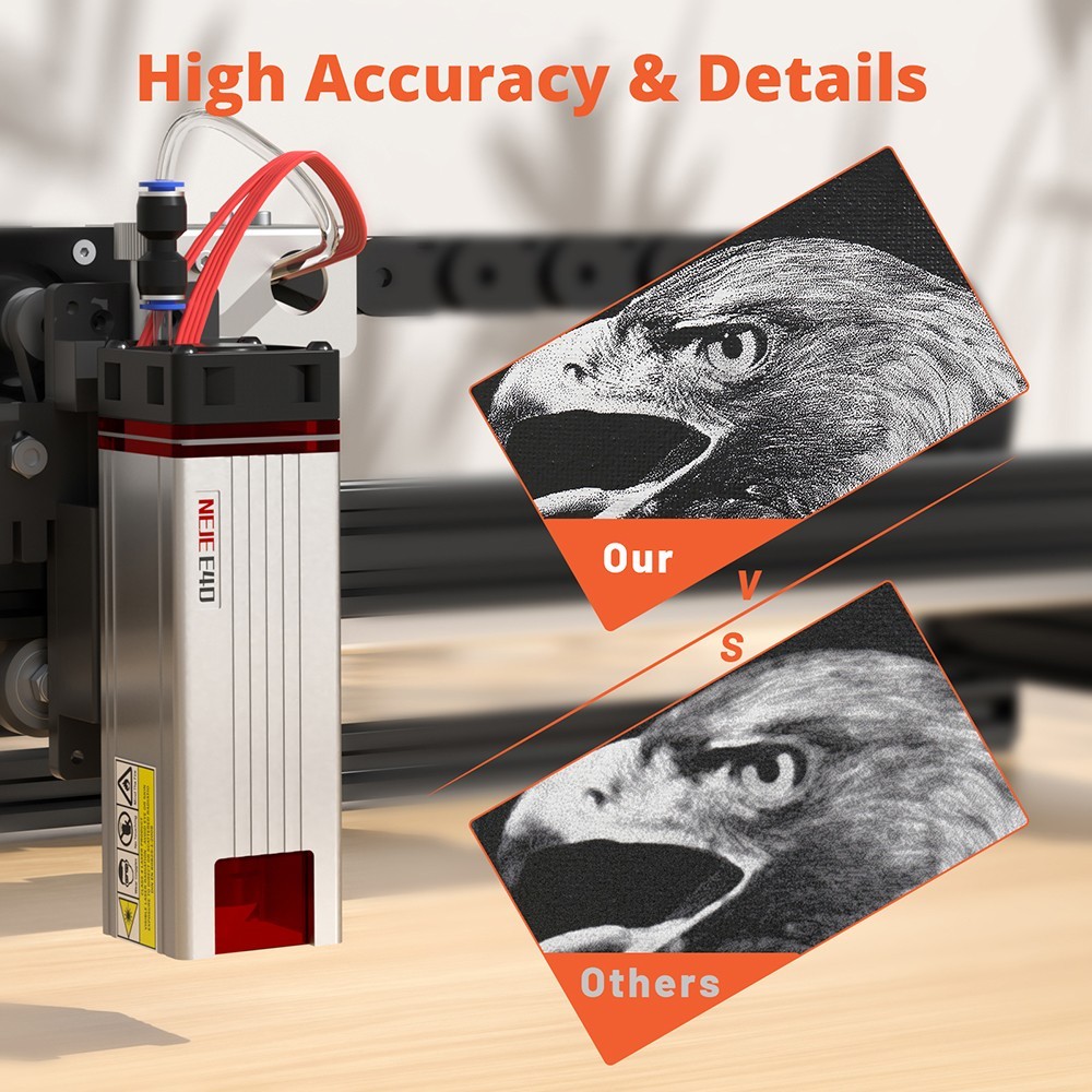 NEJE 3 Max V2 Laser Engraver Cutter, 11W Laser Power, E40 Laser Module, 0.03x0.04mm Focus, App Control, Offline Engraving, 790x470mm