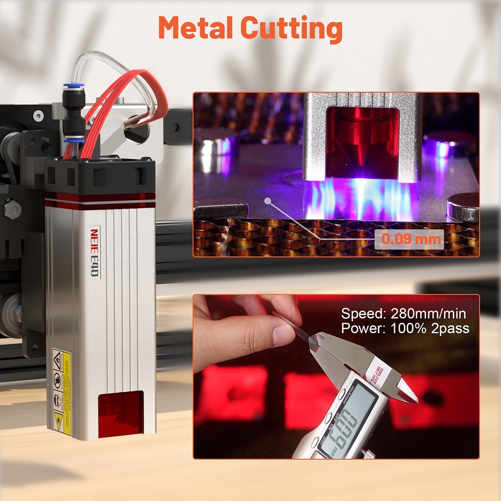 NEJE 3 Max V2 Laser Engraver Cutter, 11W Laser Power, E40 Laser Module, 0.03x0.04mm Focus, App Control, Offline Engraving, 790x470mm