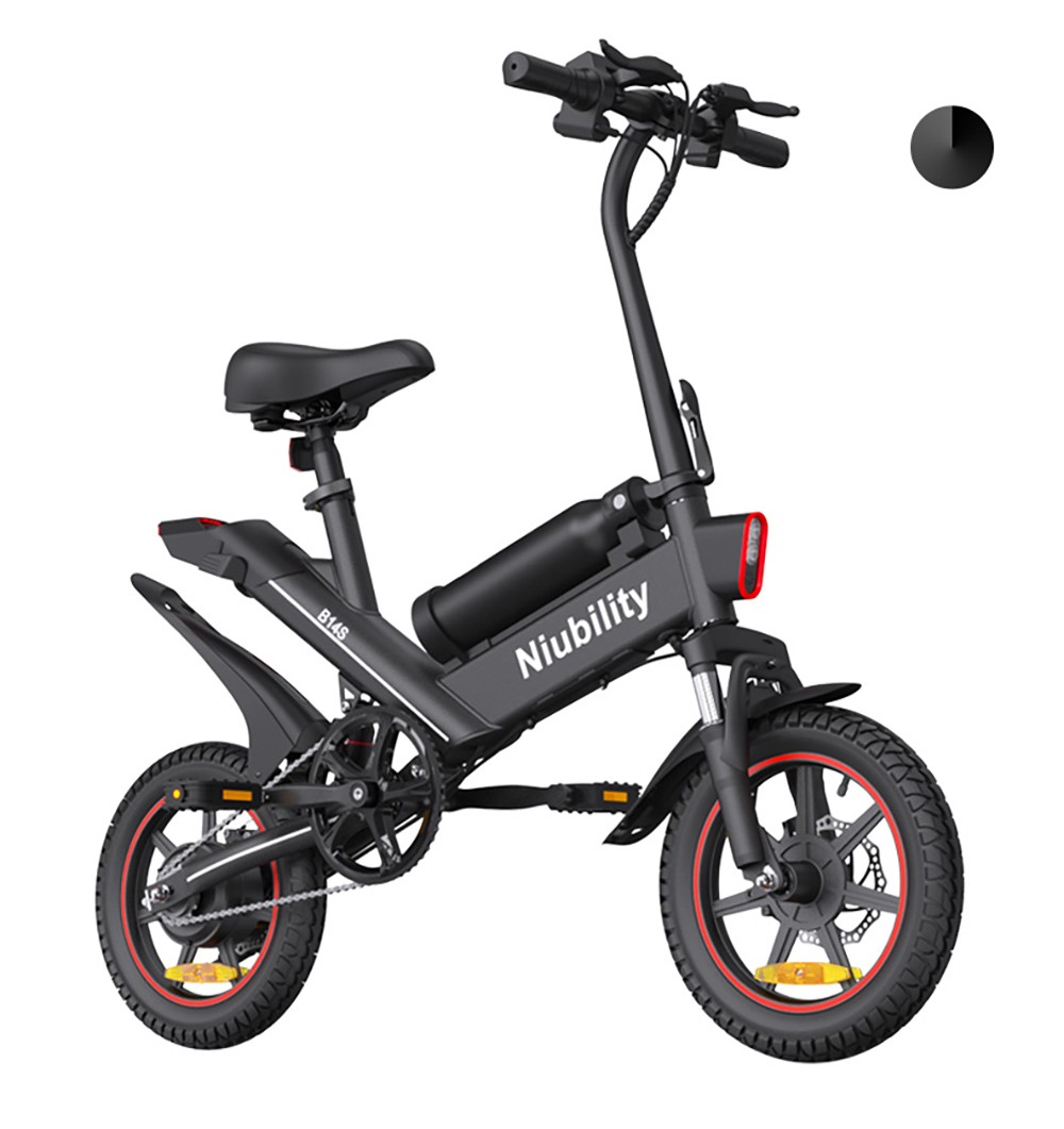 NIUBILITY B14S Electric Bike 14*2.125 inch Tire 48V 400W Motor 32km/h Max Speed 8.7Ah + 6.4Ah Dual Battery Dual Disc Brake - White