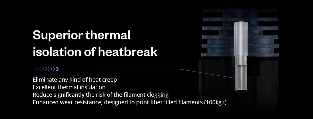 Phaetus Rapido 2 Plus HF Hotend, 350 Celsius Max Printing Temperature, Compatible with Thermoplastic Filaments and Composite Materials