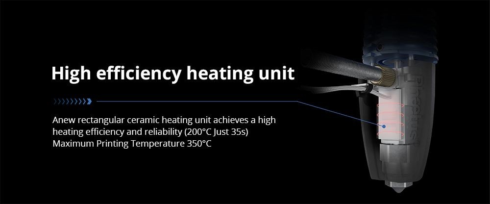 Phaetus Rapido 2 Plus HF Hotend, 350 Celsius Max Printing Temperature, Compatible with Thermoplastic Filaments and Composite Materials
