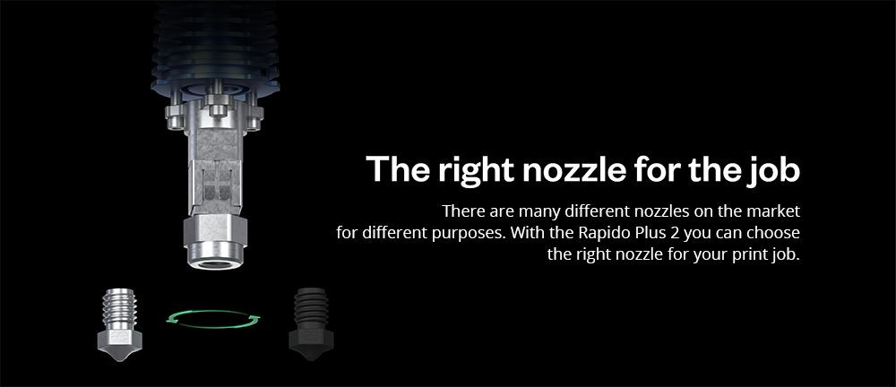 Phaetus Rapido 2 Plus HF Hotend, 350 Celsius Max Printing Temperature, Compatible with Thermoplastic Filaments and Composite Materials