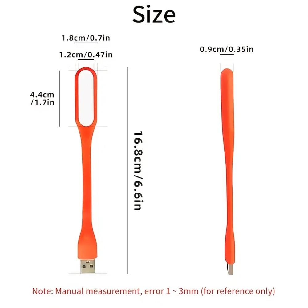 Portable USB LED Reading Light with Flexible Arm, Mini Night Lamp for Laptop, Desktop - Orange