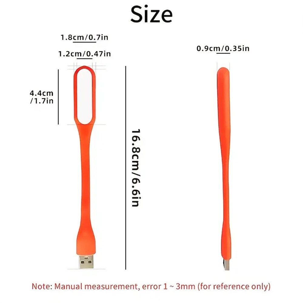 Portable USB LED Reading Light with Flexible Arm, Mini Night Lamp for Laptop, Desktop - Red