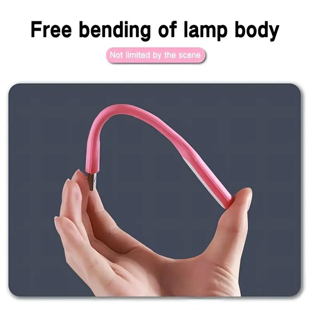 Portable USB LED Reading Light with Flexible Arm, Mini Night Lamp for Laptop, Desktop - White