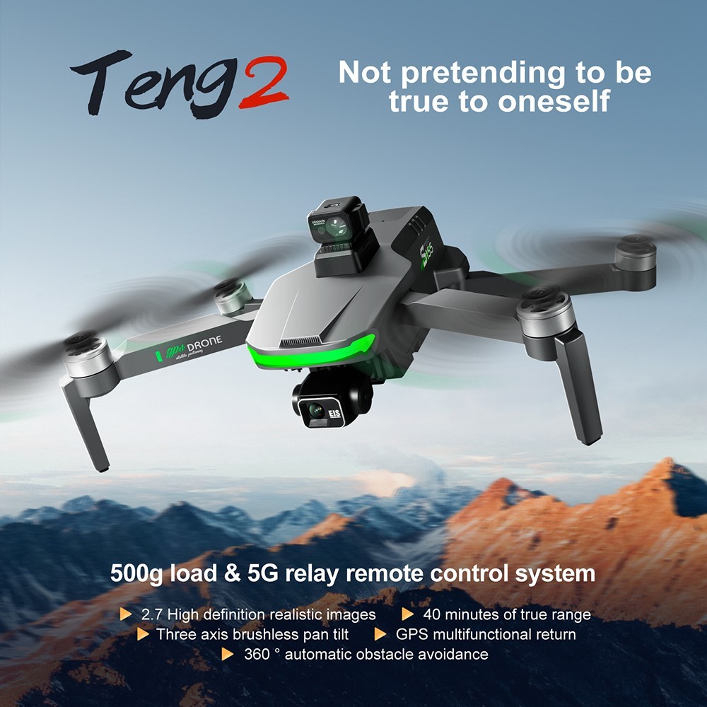 S155 RC Drone 5GHz Relay Built-in Dual 2.7K Three-axis Gimbal - 1 Battery