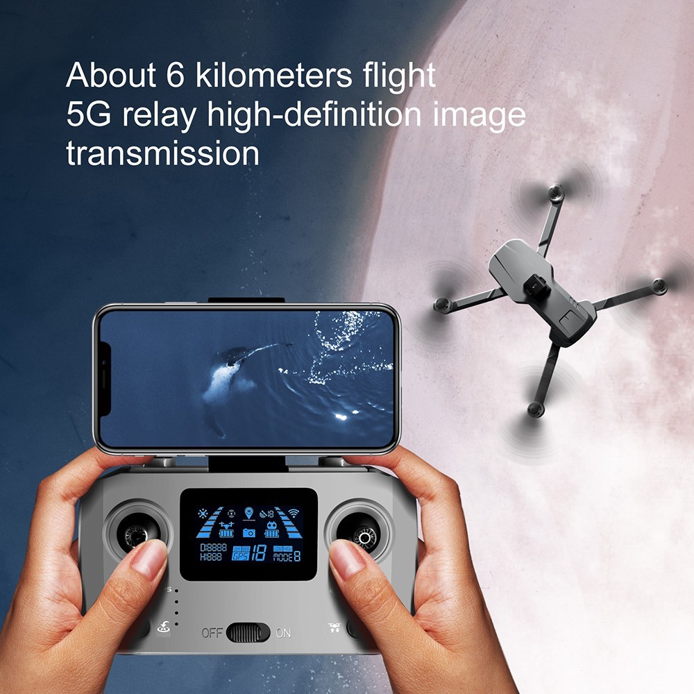 S155 RC Drone 5GHz Relay Built-in Dual 2.7K Three-axis Gimbal with Laser Obstacle Avoidance - 1 Battery
