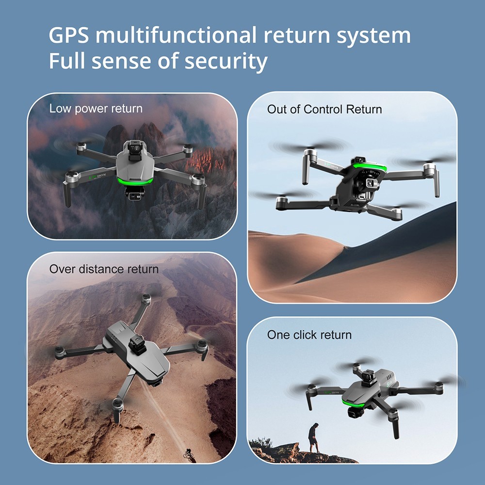 S155 RC Drone 5GHz Relay Built-in Dual 2.7K Three-axis Gimbal with Laser Obstacle Avoidance - 1 Battery