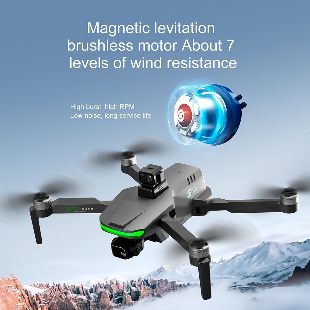 S155 RC Drone 5GHz Relay Built-in Dual 2.7K Three-axis Gimbal with Laser Obstacle Avoidance - 1 Battery