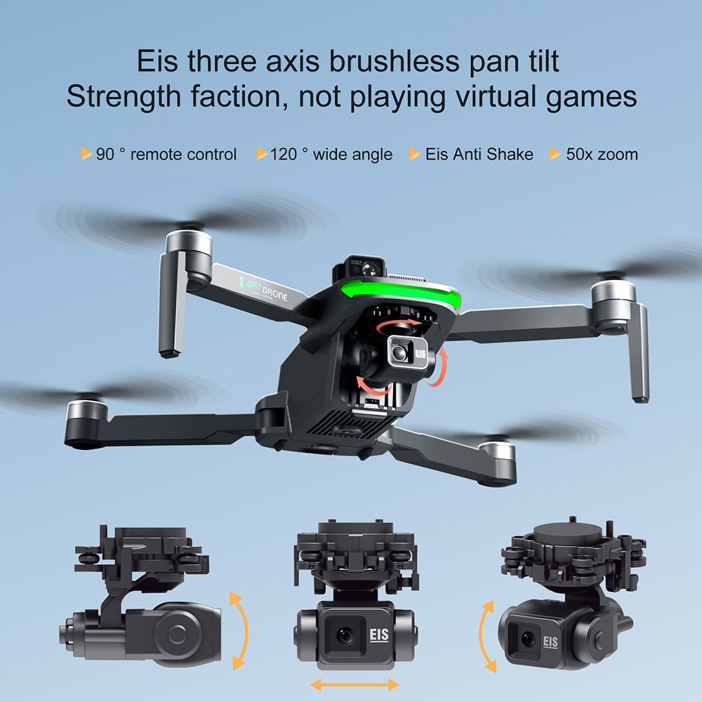 S155 RC Drone 5GHz Relay Built-in Dual 2.7K Three-axis Gimbal with Laser Obstacle Avoidance - 1 Battery