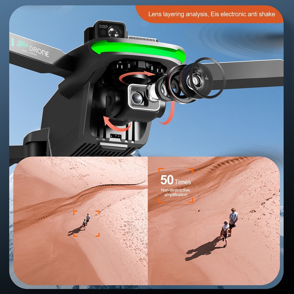 S155 RC Drone 5GHz Relay Built-in Dual 2.7K Three-axis Gimbal with Laser Obstacle Avoidance - 1 Battery