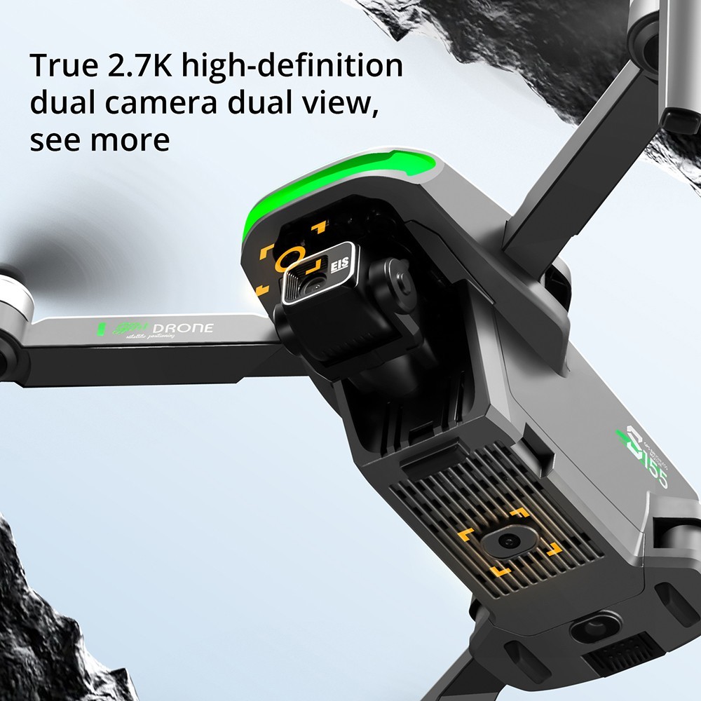 S155 RC Drone 5GHz Relay Built-in Dual 2.7K Three-axis Gimbal with Laser Obstacle Avoidance - 1 Battery