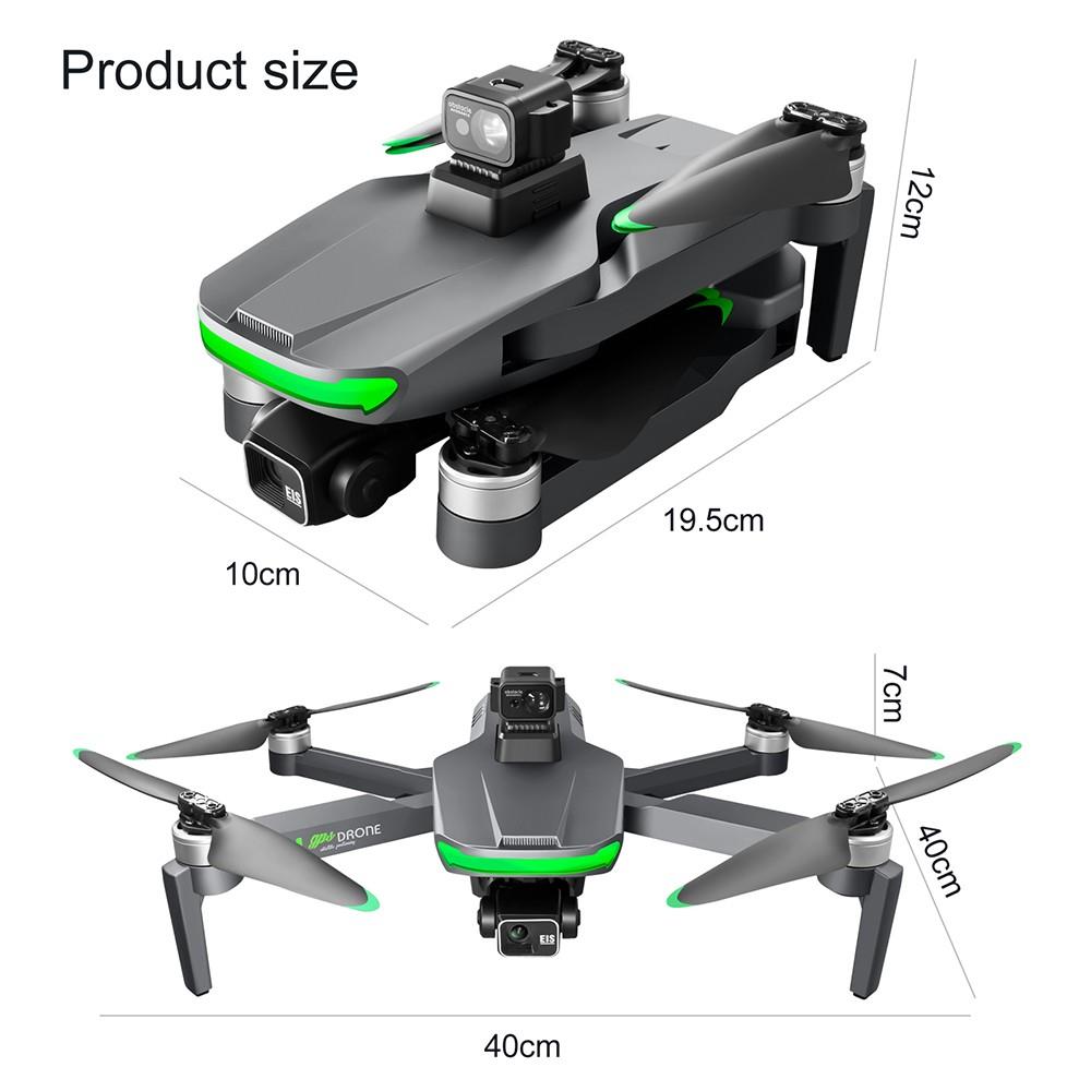 S155 RC Drone 5GHz Relay Built-in Dual 2.7K Three-axis Gimbal with Laser Obstacle Avoidance - 2 Batteries
