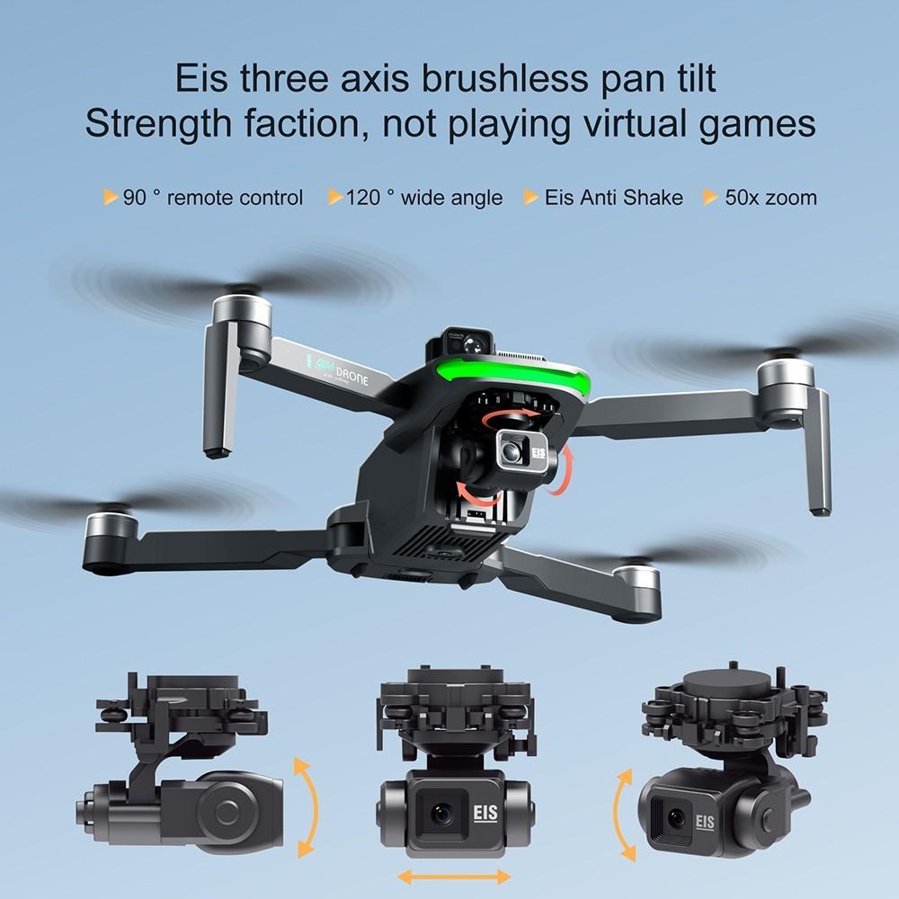 S155 RC Drone 5GHz Relay Built-in Dual 2.7K Three-axis Gimbal with Laser Obstacle Avoidance - 2 Batteries