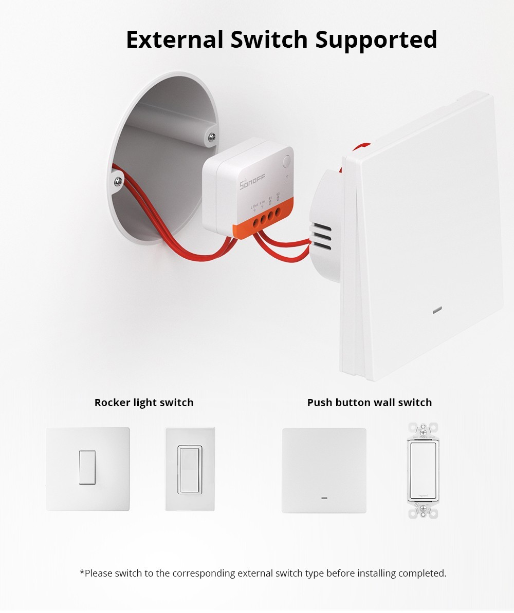 SONOFF ZBMINI L2 Zigbee Smart Switch, Single Live Wire, 2-Way Control, Scene Linkage, Smart Timer, Voice Control
