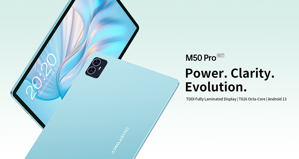 Teclast M50 Pro 10.1in Tablet Unisoc T616 Processor 8GB+8GB Expansion RAM 256GB ROM Android 13 Dual SIM + Micro SD - EU