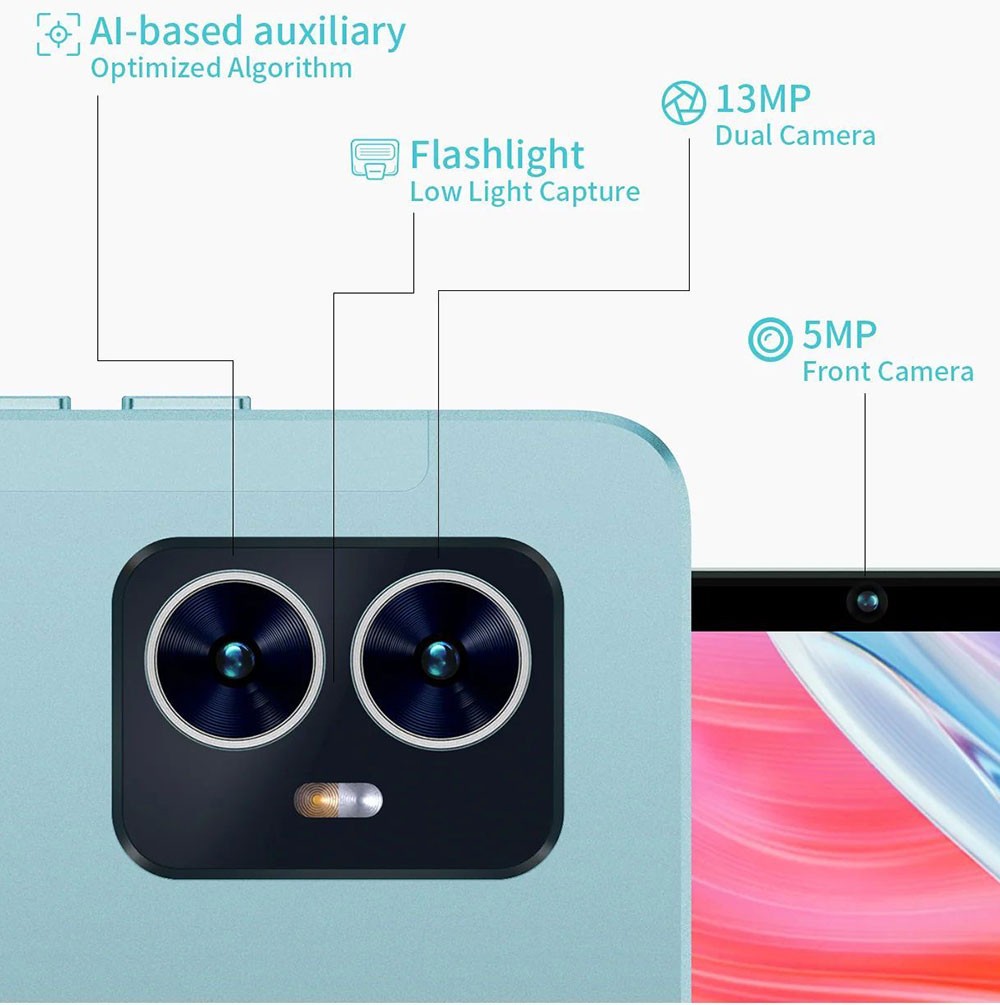 Teclast M50 Pro 10.1in Tablet Unisoc T616 Processor 8GB+8GB Expansion RAM 256GB ROM Android 13 Dual SIM + Micro SD - EU