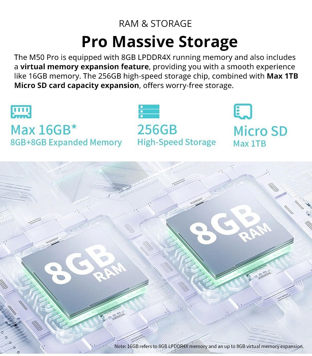 Teclast M50 Pro 10.1in Tablet Unisoc T616 Processor 8GB+8GB Expansion RAM 256GB ROM Android 13 Dual SIM + Micro SD - US