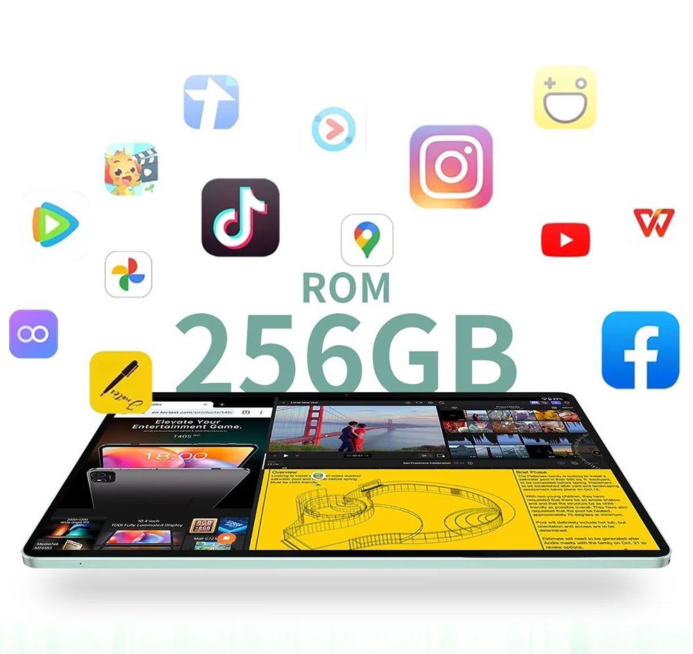 Teclast M50 Pro 10.1in Tablet Unisoc T616 Processor 8GB+8GB Expansion RAM 256GB ROM Android 13 Dual SIM + Micro SD - US