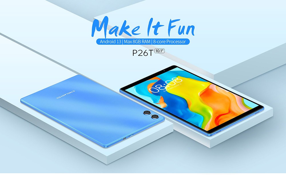 Teclast P26T 10.1 inch Tablet, Allwiner A523 8-core Processor, 4GB RAM 64GB ROM, Android 13, 5G WiFi