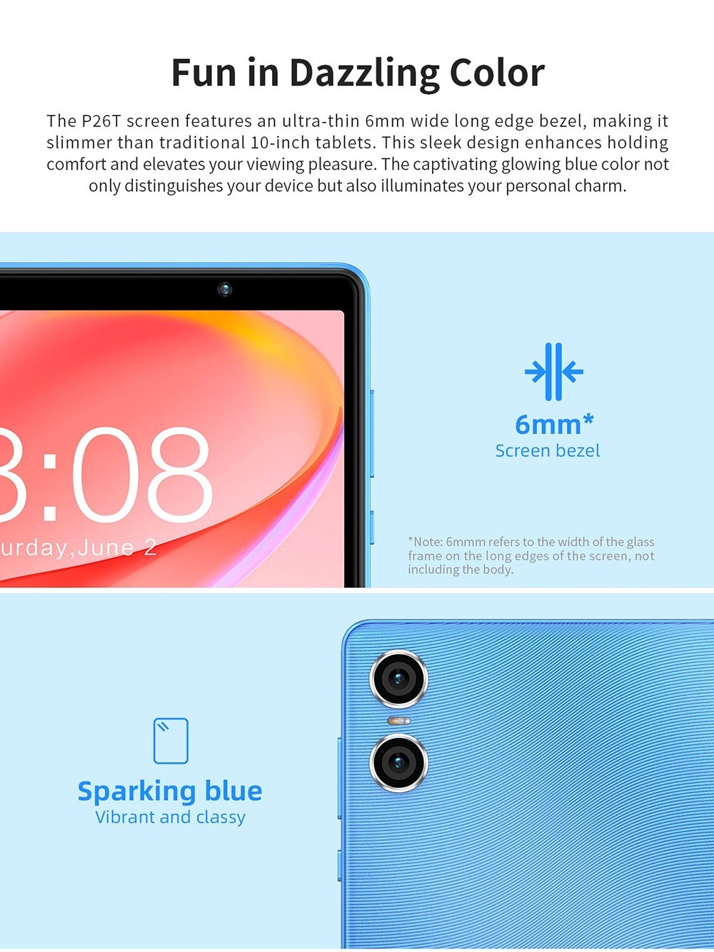 Teclast P26T 10.1 inch Tablet, Allwiner A523 8-core Processor, 4GB RAM 64GB ROM, Android 13, 5G WiFi