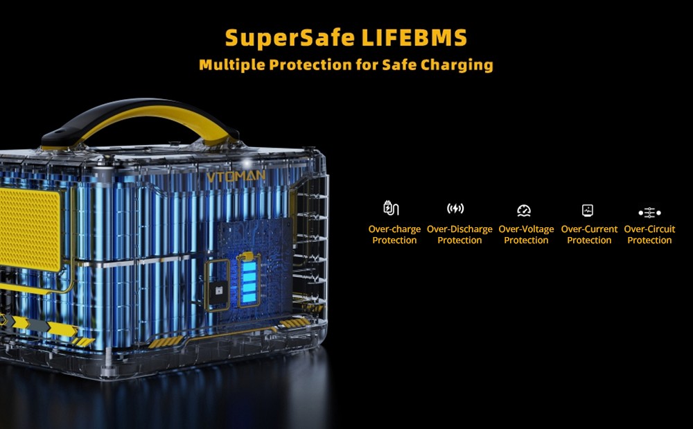 VTOMAN Jump 1500 Extra Battery, 1548Wh LiFePO4 Cells, Compatible with Jump 1000 / Jump 1500X / Jump 1800 / Jump 2200