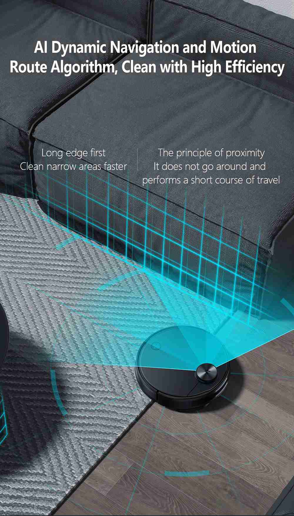 Refurbished Xiaomi Viomi V3 Smart AI Robot Vacuum Cleaner Suction Up to 2600Pa with Self Charging, Supports Disinfecting Surface Area, Quiet Cleaning for Pet Hair, Hard Floors, and Carpet