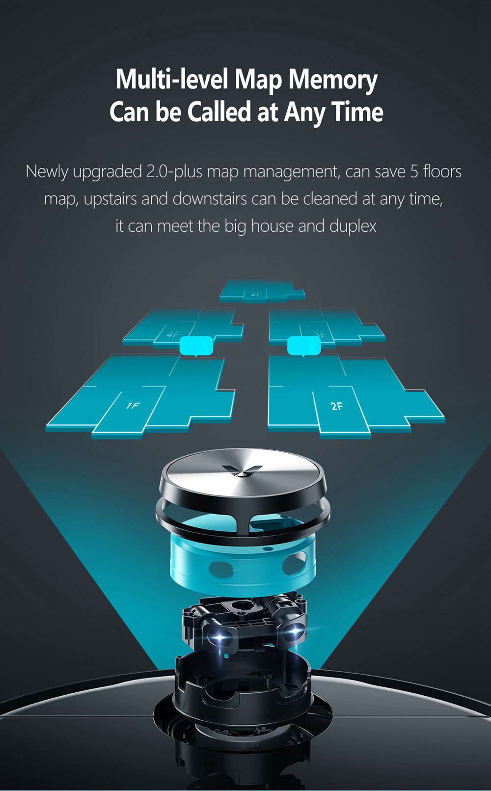 Refurbished Xiaomi Viomi V3 Smart AI Robot Vacuum Cleaner Suction Up to 2600Pa with Self Charging, Supports Disinfecting Surface Area, Quiet Cleaning for Pet Hair, Hard Floors, and Carpet