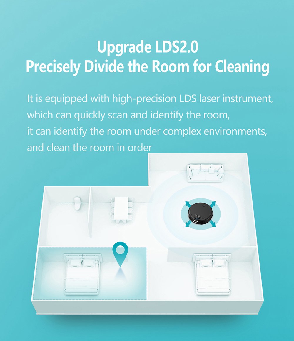 Refurbished Xiaomi Viomi V3 Smart AI Robot Vacuum Cleaner Suction Up to 2600Pa with Self Charging, Supports Disinfecting Surface Area, Quiet Cleaning for Pet Hair, Hard Floors, and Carpet