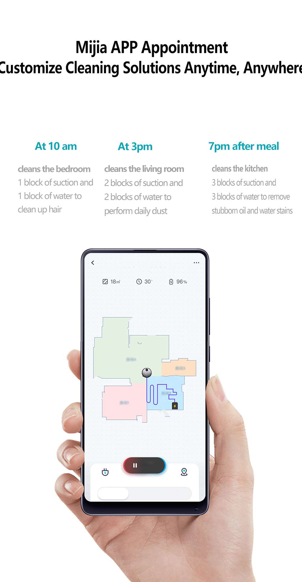Refurbished Xiaomi Viomi V3 Smart AI Robot Vacuum Cleaner Suction Up to 2600Pa with Self Charging, Supports Disinfecting Surface Area, Quiet Cleaning for Pet Hair, Hard Floors, and Carpet