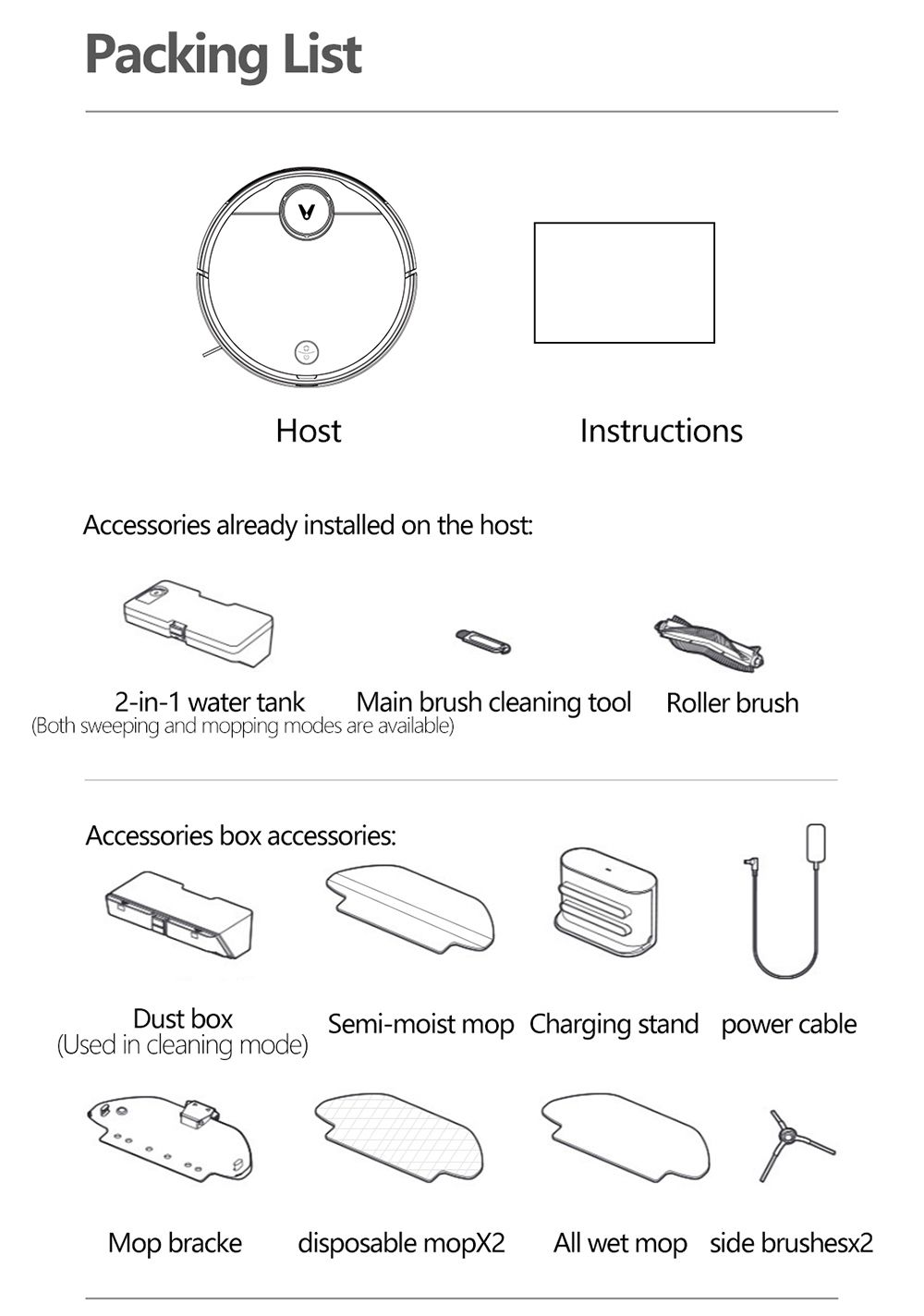 Refurbished Xiaomi Viomi V3 Smart AI Robot Vacuum Cleaner Suction Up to 2600Pa with Self Charging, Supports Disinfecting Surface Area, Quiet Cleaning for Pet Hair, Hard Floors, and Carpet