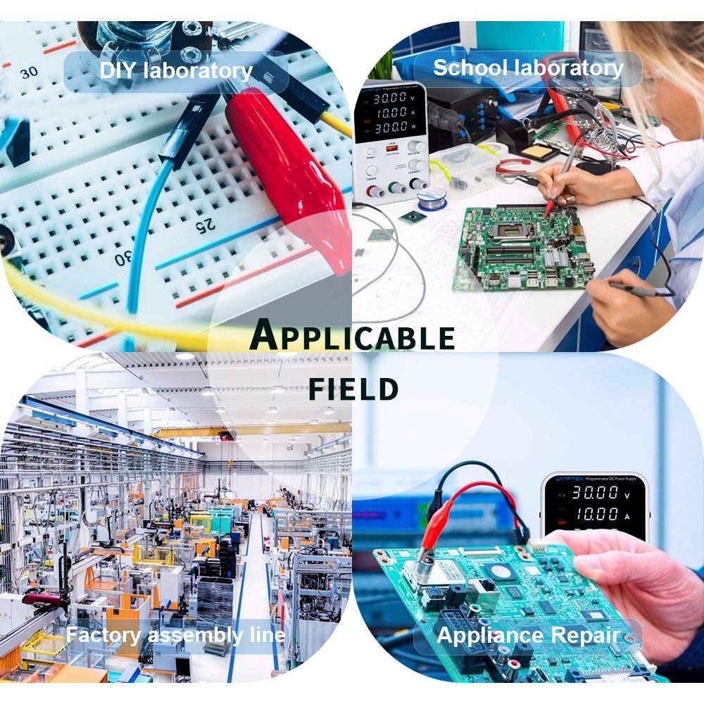 WANPTEK WPS3010 Programmable Regulated DC Power Supply, 30V 10A, Encoder Adjustment, USB Fast Charge, Intelligent Temperature Control, 4-Digit Display, Low Ripple, Low Noise White - EU Plug