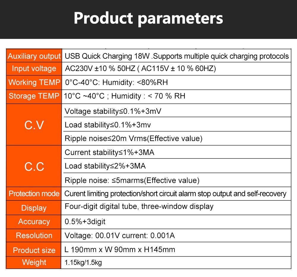 WANPTEK WPS3010 Programmable Regulated DC Power Supply, 30V 10A, Encoder Adjustment, USB Fast Charge, Intelligent Temperature Control, 4-Digit Display, Low Ripple, Low Noise White - US Plug