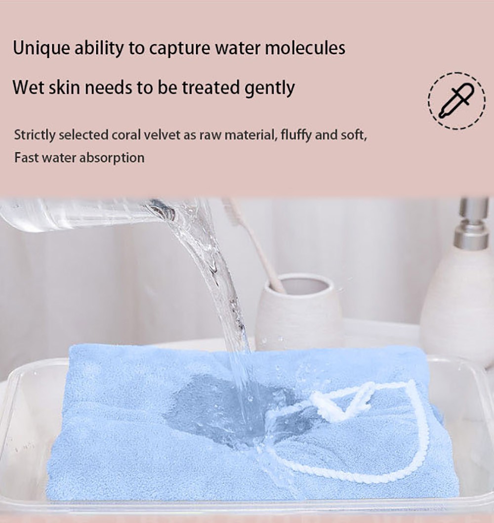 80*135cm Wearable Bowknot Coral Velvet Bath Towel for Adults - Light Blue