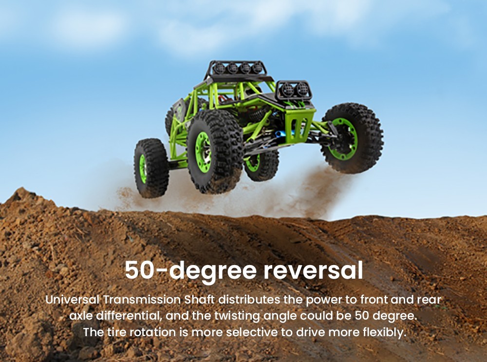 Wltoys 12427 1/12 Full Scale RC Car Off-road 540 Brushed Motor 50km/h Max Speed - 1 Battery